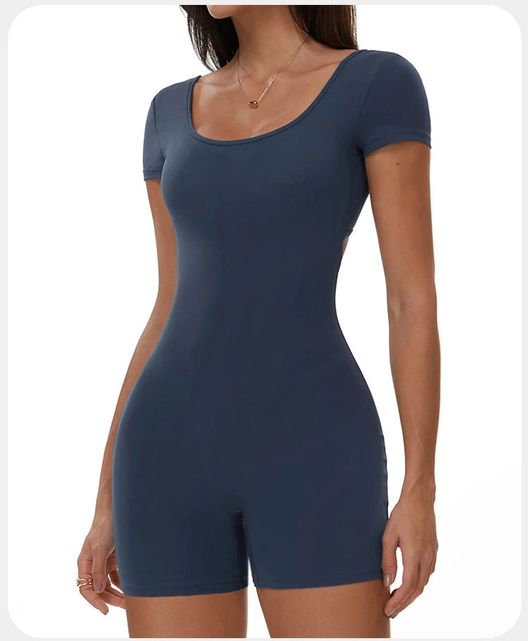 Backless Contour Jumpsuit Breathable Performance Nylon