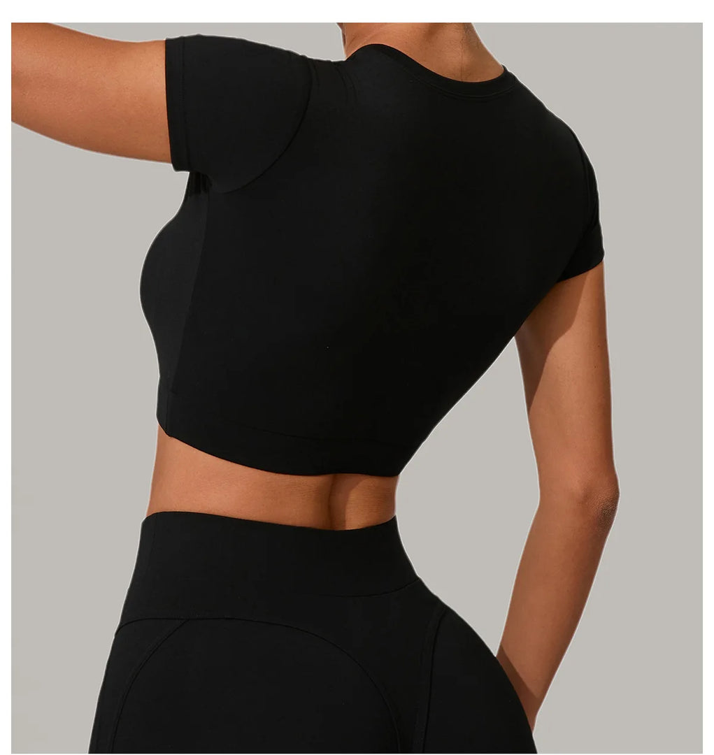 Premium Quick Dry Yoga Tee With Light Weight Sleeves