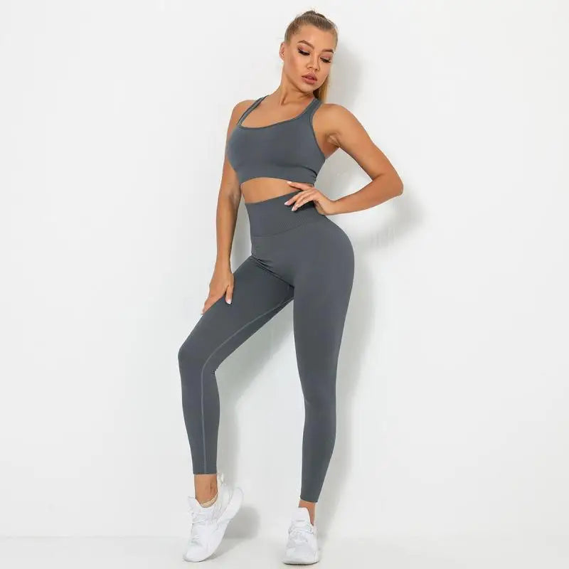 Seamless Contour Two Piece Yoga Set Performance Wear