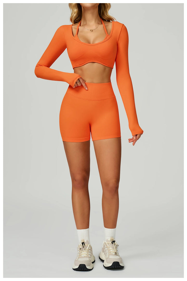 Seamless Contour 2-Piece Contemporary Yoga Set Breathable