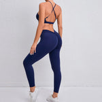 Load image into Gallery viewer, Two Piece Ribbed Seamless Studio Yoga Set Cross Back
