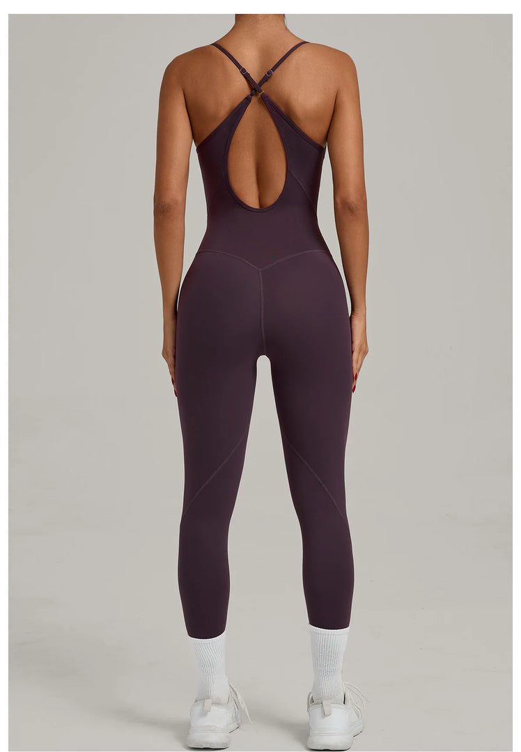 Breathable Contour One-Piece Yoga Jumpsuit Quick-Dry