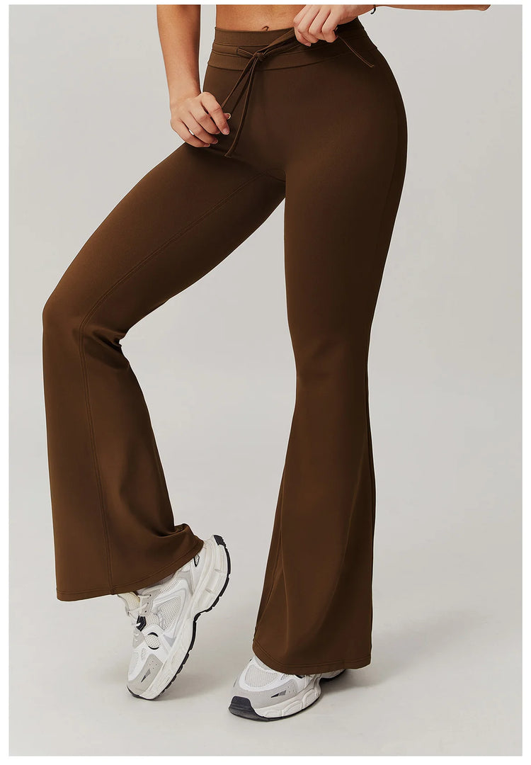 Breathable High Rise Contoured Bell Bottom Leggings