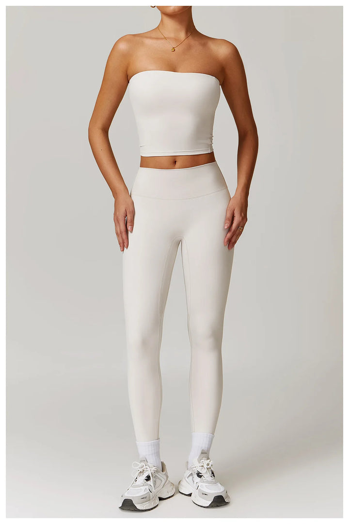 Sculpted Strapless Yoga Vest Contoured Support Brassiere