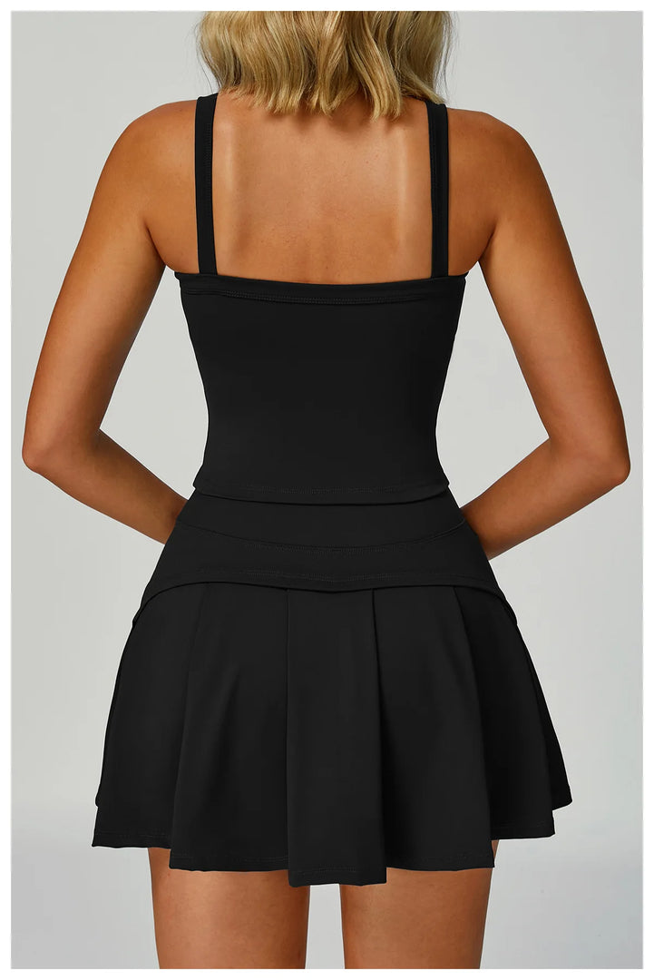 Luxe Contour 2 Piece Yoga Wear Ensemble Nylon Knit Fabric