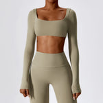 Load image into Gallery viewer, Contour Seamless Crop Yoga Performance Wear Long Sleeve
