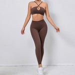 Load image into Gallery viewer, Two Piece Ribbed Seamless Studio Yoga Set Cross Back
