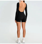 Load image into Gallery viewer, Backless Luxe Long Sleeve Yoga Jumpsuit Silhouette Chic
