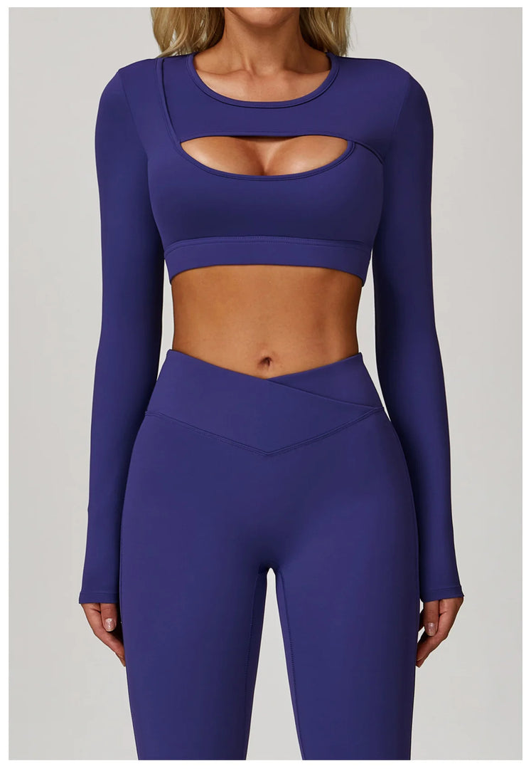 Sculpted Performance Long Sleeve Yoga Top Breathable