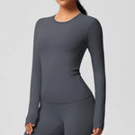 Load image into Gallery viewer, Luxurious Breathable Contoured Long Sleeve Yoga Top Nylon
