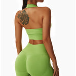 Load image into Gallery viewer, Breathable Sculpted Yoga Performance Bra With Halter Back
