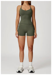 Two Piece Contoured Seamless Performance Athletic Set Nylon