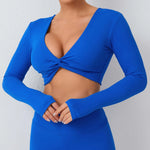 Load image into Gallery viewer, Seamless Ultra Soft Long Sleeve Yoga Crop Removable Pads
