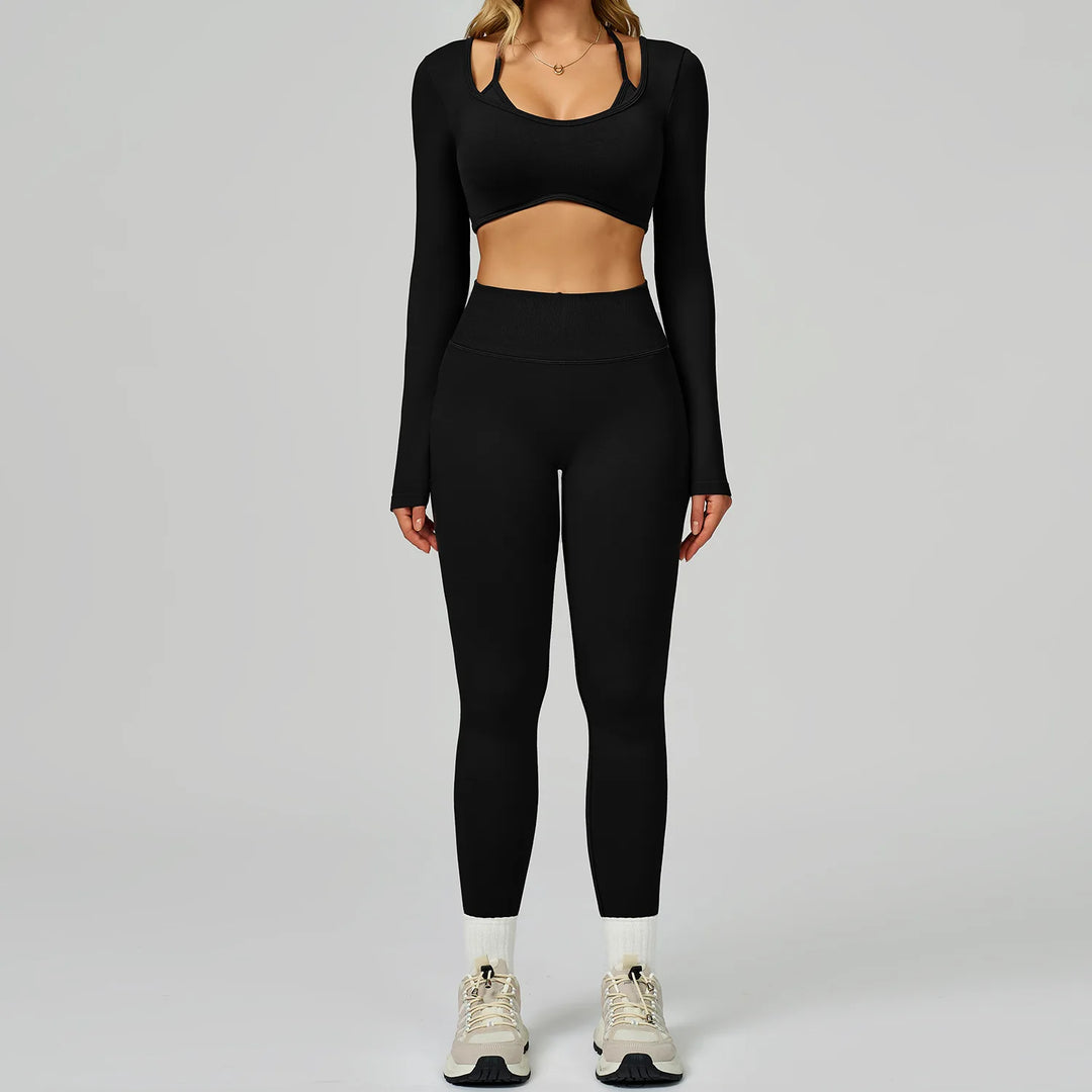 Seamless Contour 2-Piece Contemporary Yoga Set Breathable