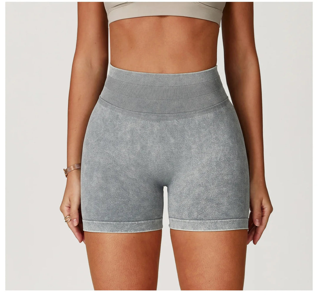 High Waist Sandwashed Performance Yoga Shorts LuxeLine
