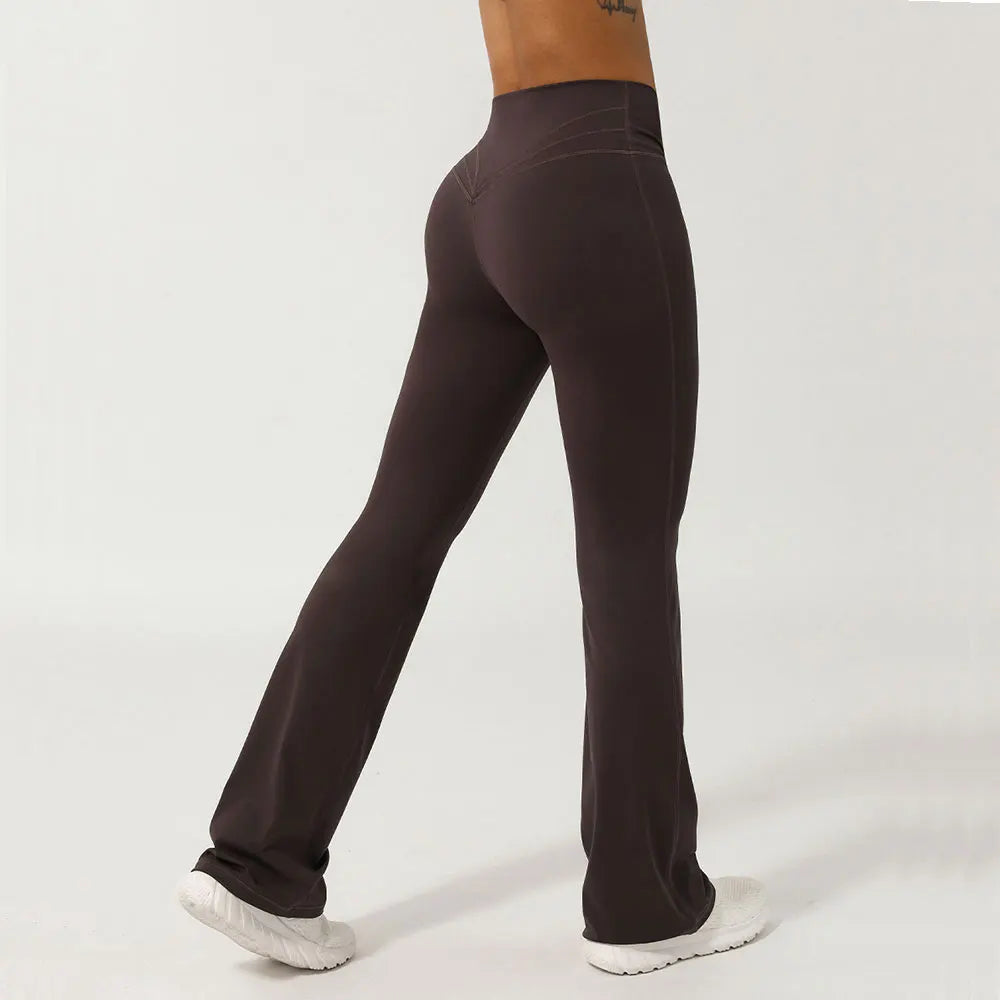 Premium Contoured Bell Bottom Leggings With Flared Waist