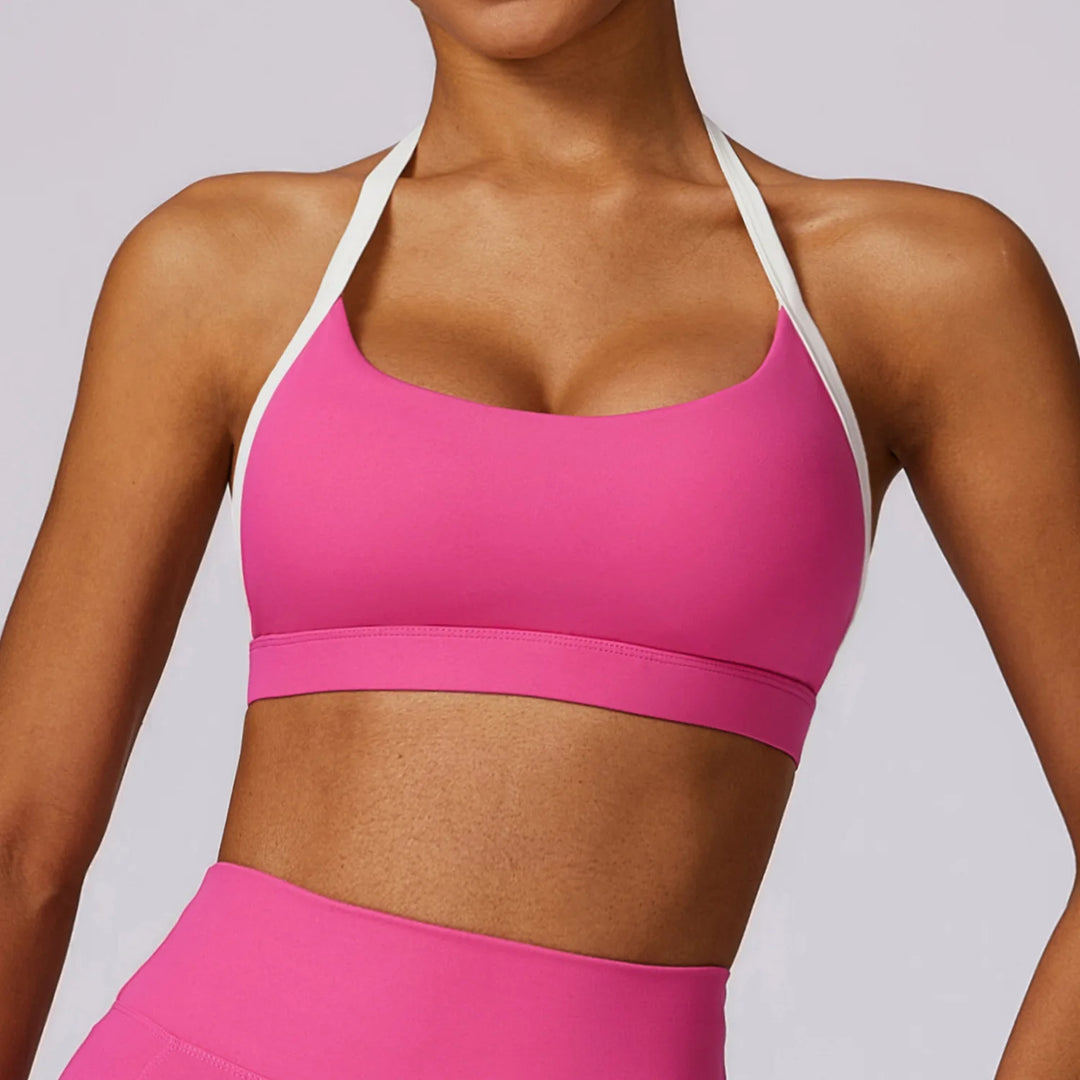 Contoured Halter Breathable Sport Bra Quick Dry Lift