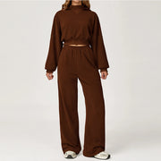 Luxurious 2 Piece Hooded Sweat Shirt Set Winter Wear Cotton