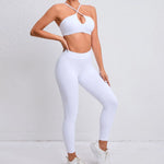 Load image into Gallery viewer, Two Piece Ribbed Seamless Studio Yoga Set Cross Back
