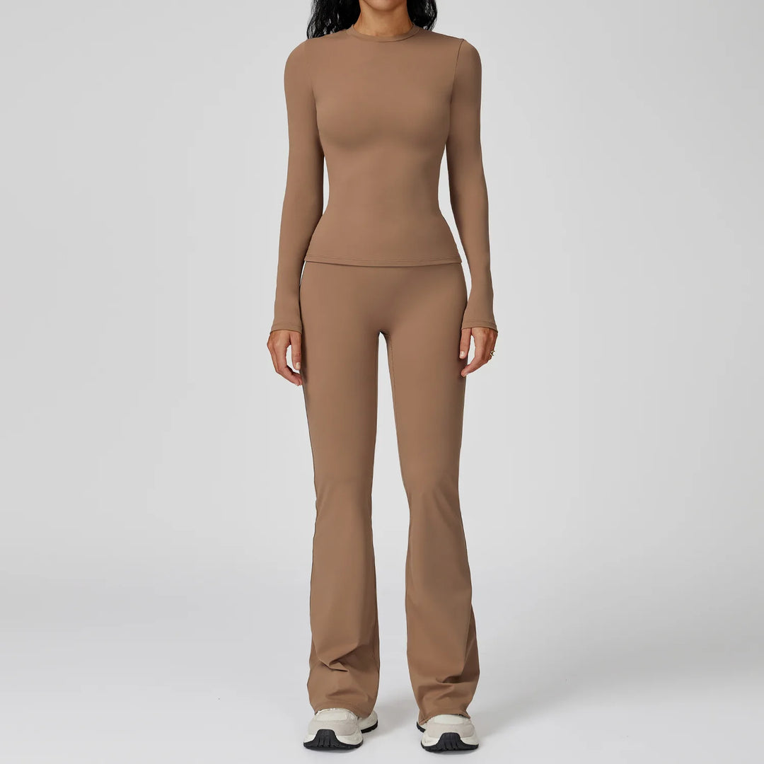 Luxurious Contour 2 Piece Yoga Athleisure Set Nylon