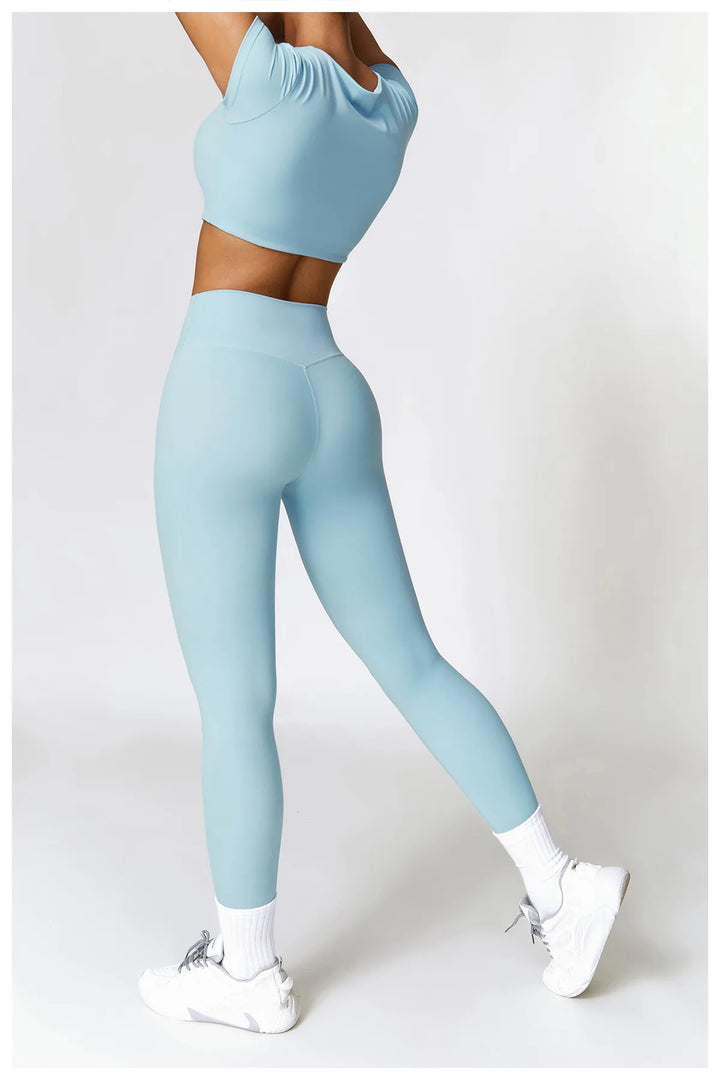 Seamless Sculpted Yoga Core Set Leggings Ribbed Contour