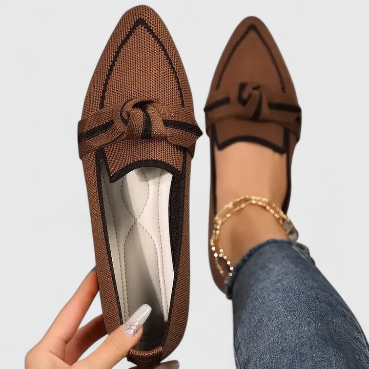 Women's Loafers Bow Detail Pointed Toe Slip On Flat Style