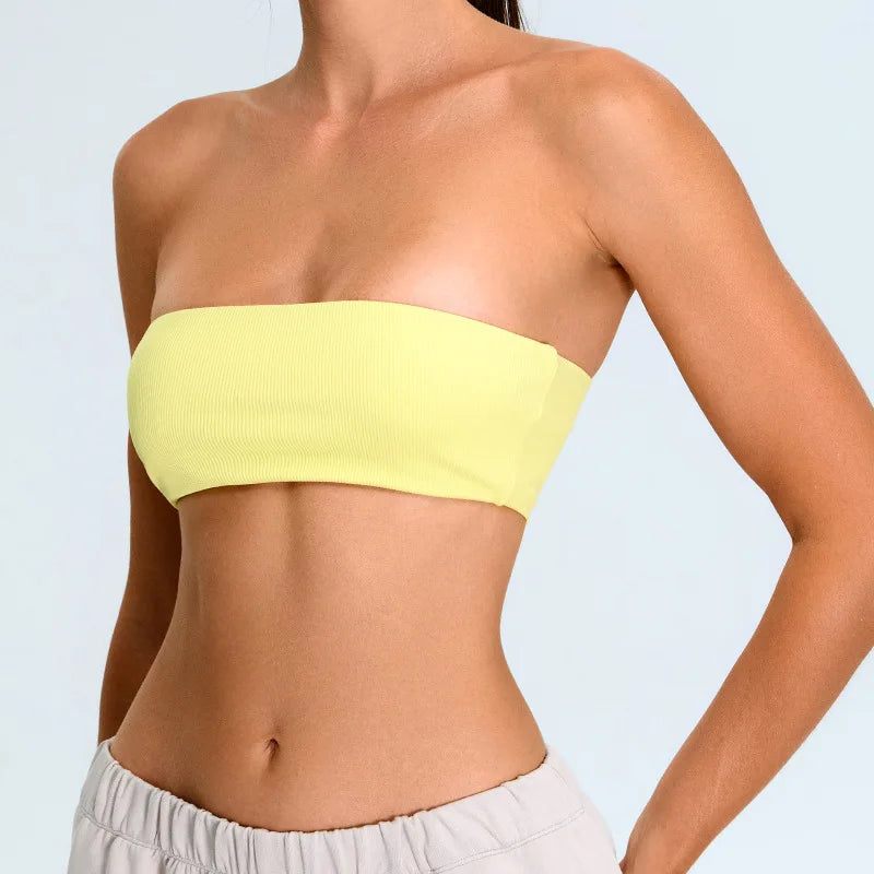 Strapless Moisture-Wicking Contour Yoga Bra for Performance
