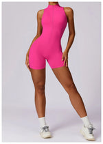Load image into Gallery viewer, Luxurious Contour Performance Zip Front Yoga Romper
