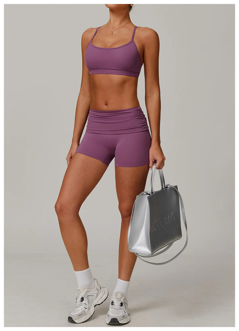 Sculpted Contour Fit High Waist Performance Shorts Nylon