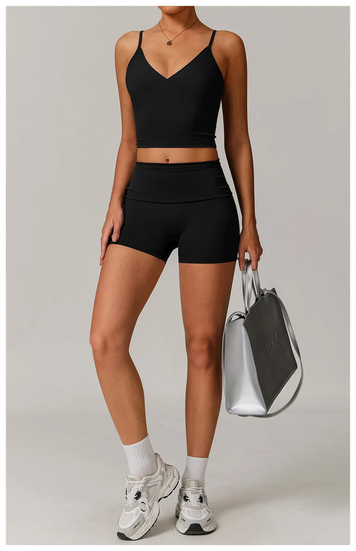 2 Piece Seamless Contour Yoga Set Nylon Spandex Blend