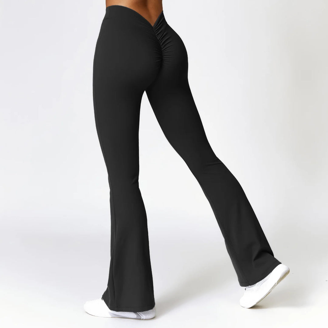Contoured Flared Leggings With High Waist Silhouette