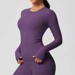 Load image into Gallery viewer, Luxurious Breathable Contoured Long Sleeve Yoga Top Nylon
