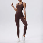 Load image into Gallery viewer, Zippered Contoured One-Piece Yoga Set Performance Wear
