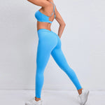 Load image into Gallery viewer, Two Piece Ribbed Seamless Studio Yoga Set Cross Back
