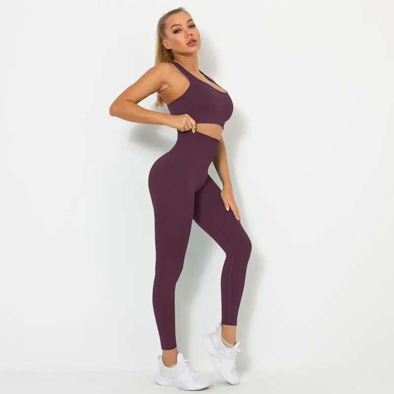 Seamless Contour Two Piece Yoga Set Performance Wear