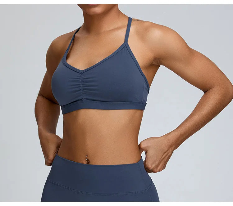 Seamless Back Contour Sport Bra Moisture-Wicking Quick-Dry