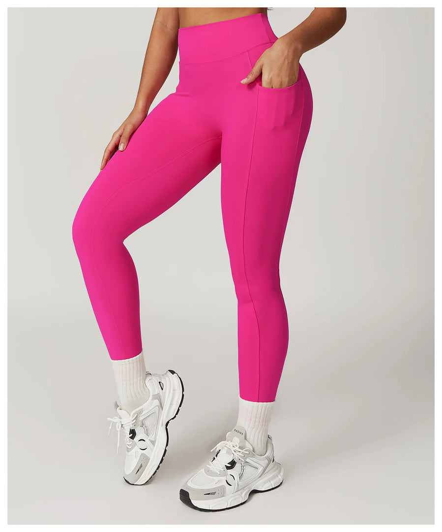 V Back Swept High Waist Contoured Leggings With Performance