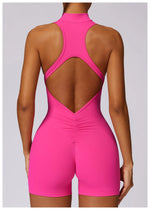 Load image into Gallery viewer, Luxurious Contour Performance Zip Front Yoga Romper

