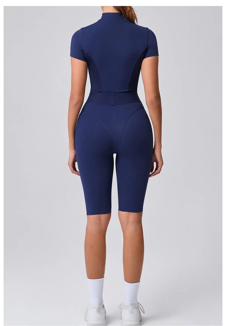 Seamless Zippered Contour Yoga Bodysuit for Performance