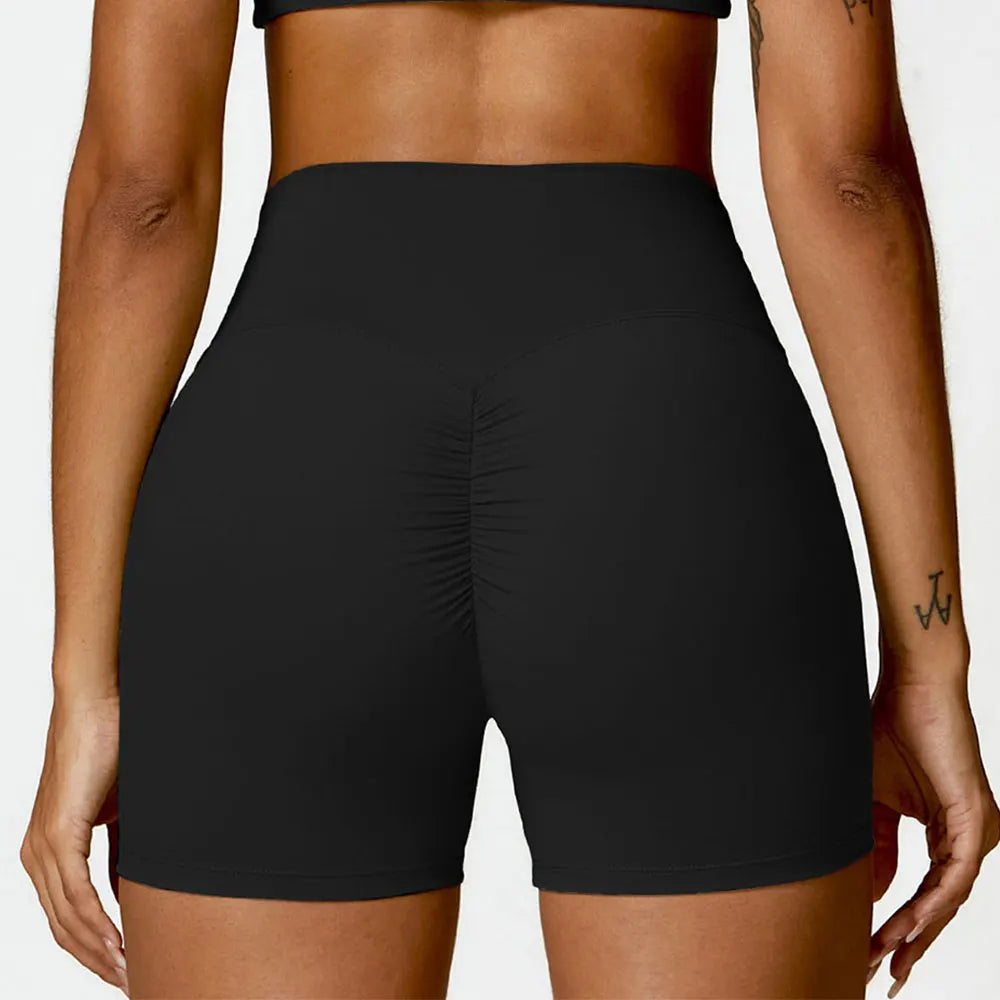 Luxurious Breathable High Waist Contour Yoga Shorts Nylon