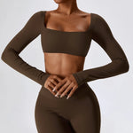 Load image into Gallery viewer, Contour Seamless Crop Yoga Performance Wear Long Sleeve
