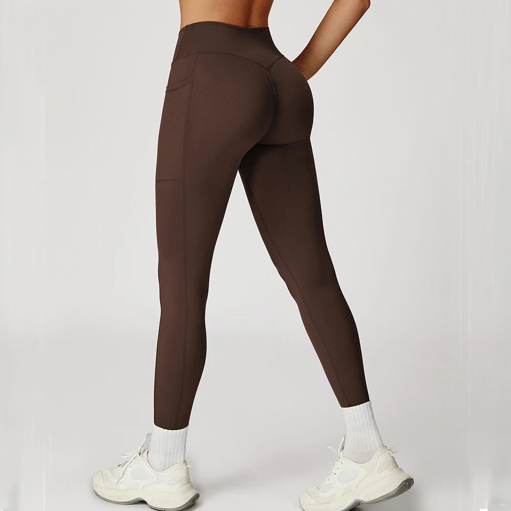 Cross Waist High Rise Contoured Elegance Yoga Leggings