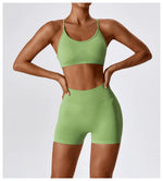 Load image into Gallery viewer, Seamless Performance Yoga Set Contour Nylon Knit Fabric

