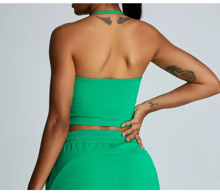 Feather Light Bra Interlocking Open Back Halter Contour