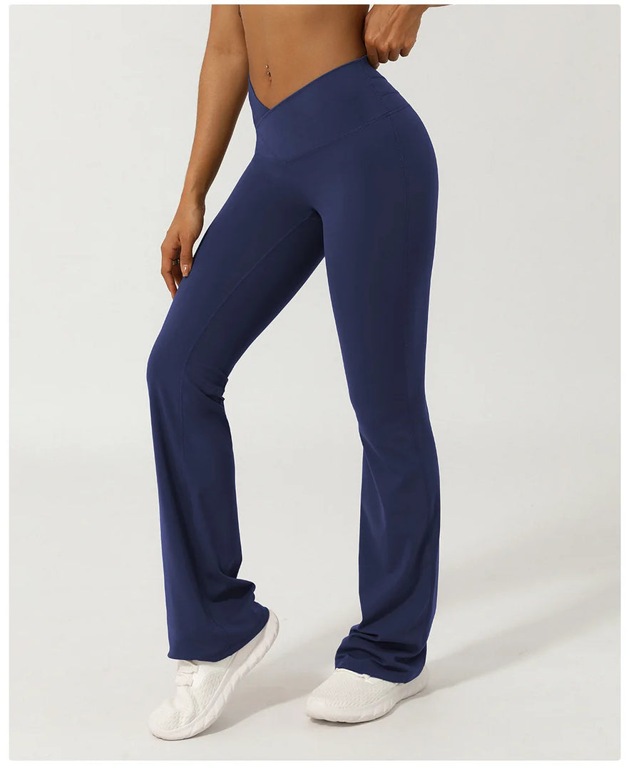 Premium Contoured Bell Bottom Leggings With Flared Waist