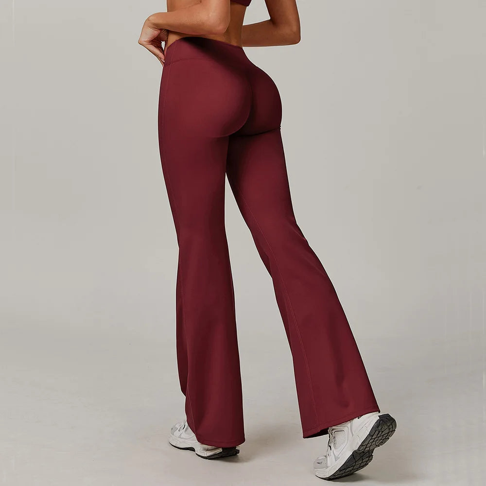 Contoured High Waist Seamless Bell Bottom Leggings