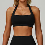 Load image into Gallery viewer, Ribbed Breathable Hanging Neck Sports Bra Performance
