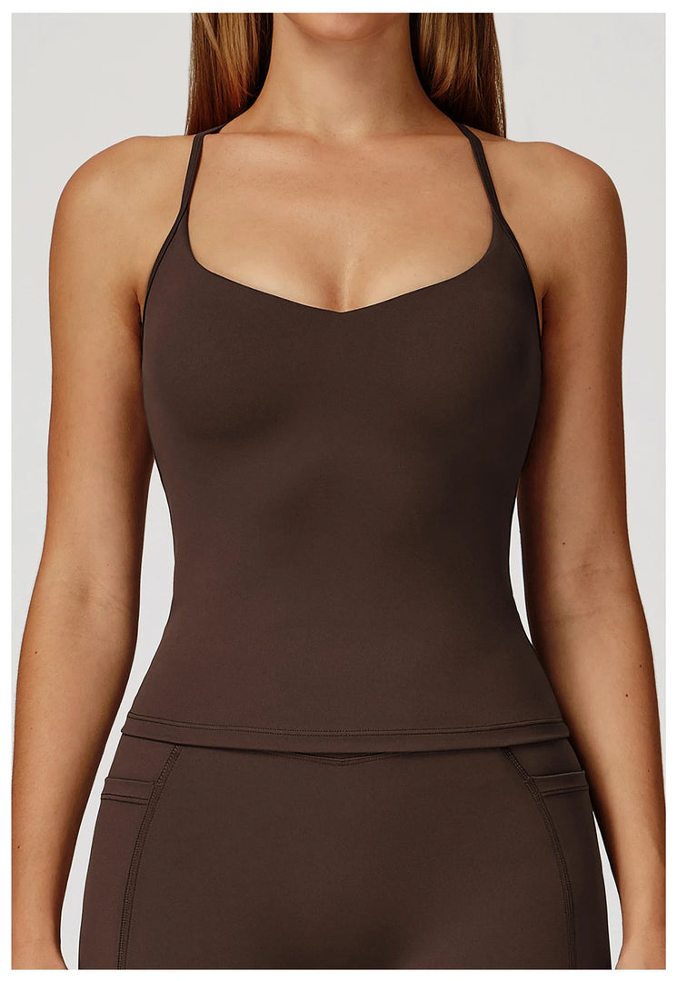 Cross Strap Light Weight Breathable Contour Sport Bra