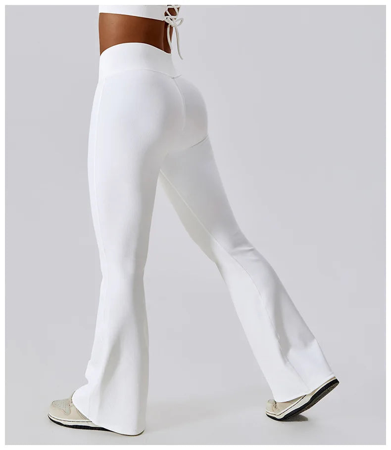 Contour High Waist Flare Leggings With Performance Wear