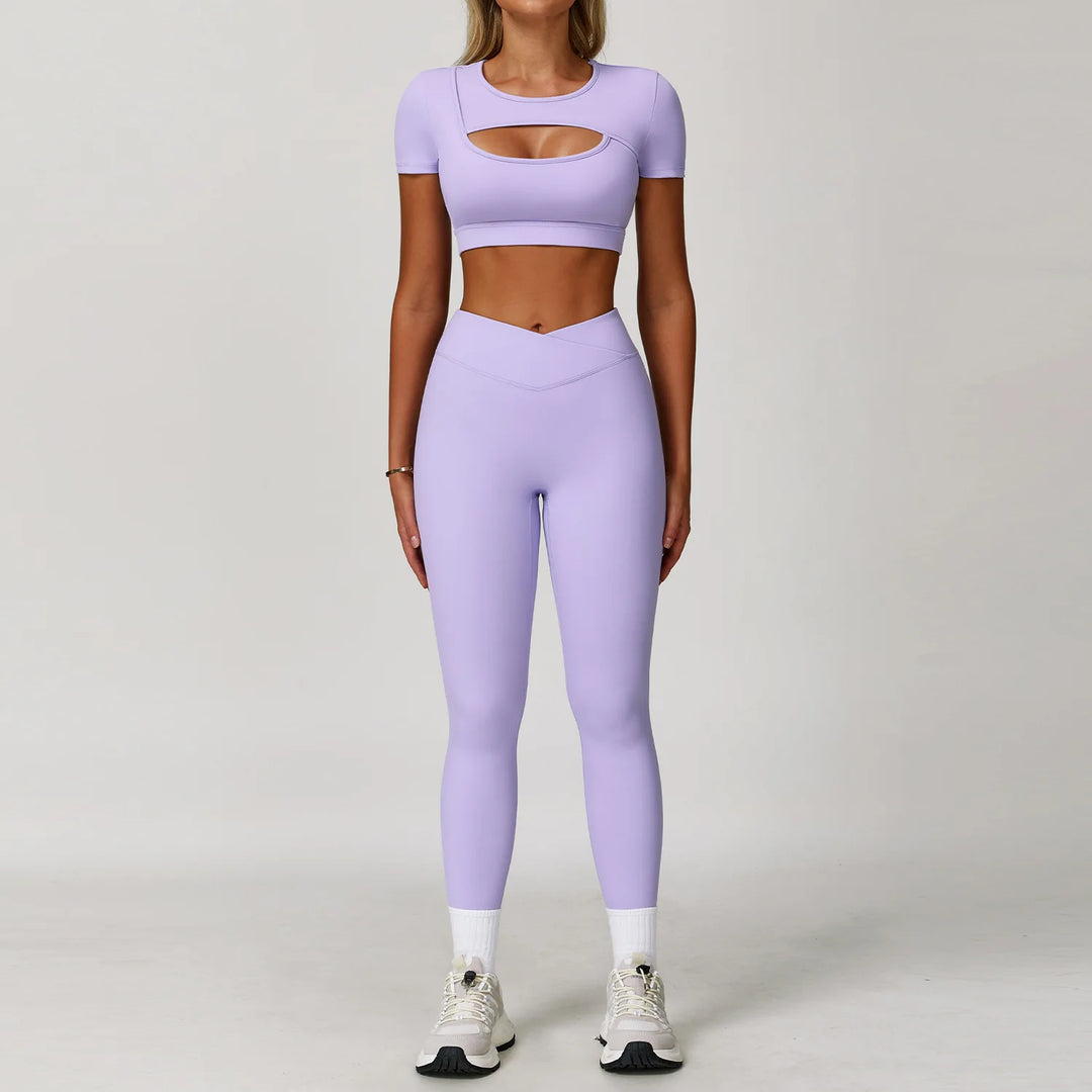 Premium Performance Knit Yoga Set With Contoured Leggings